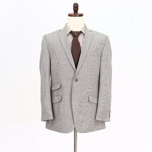 Van Heusen 42R Gray Check 2-Button Sport Coat Blazer Jacket V843